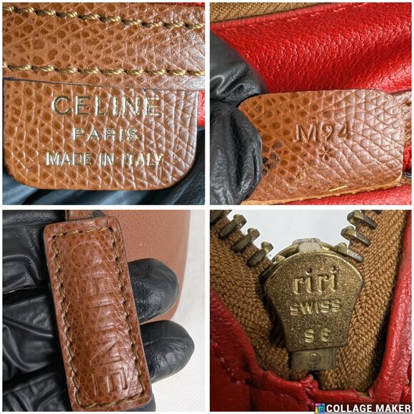 Authentic Celine 2 Way Leather Hand Bag Brown Made in Italy - Picture 6 of 13